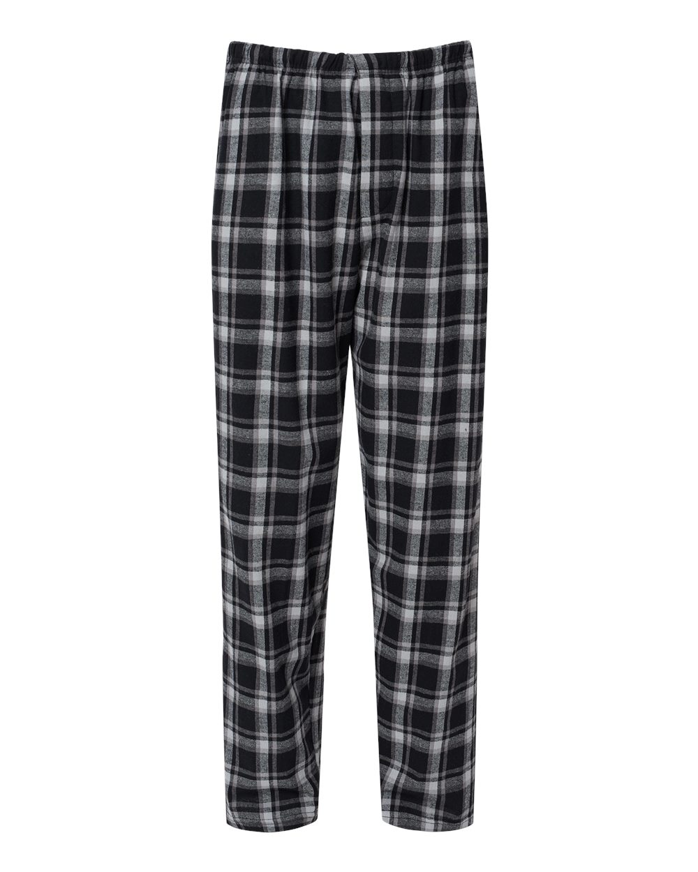Front View of Heritage Black Plaid Harley Flannel Pants - BM6624