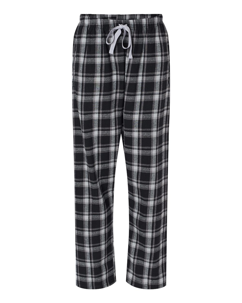 Front View of Heritage Black Plaid Women's Haley Flannel Pants - BW6620
