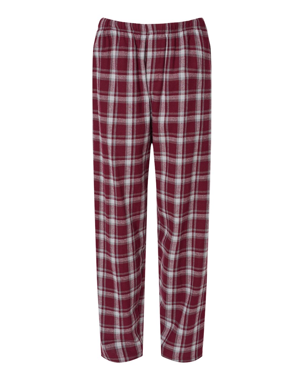 Front View of Heritage Maroon Plaid Harley Flannel Pants - BM6624