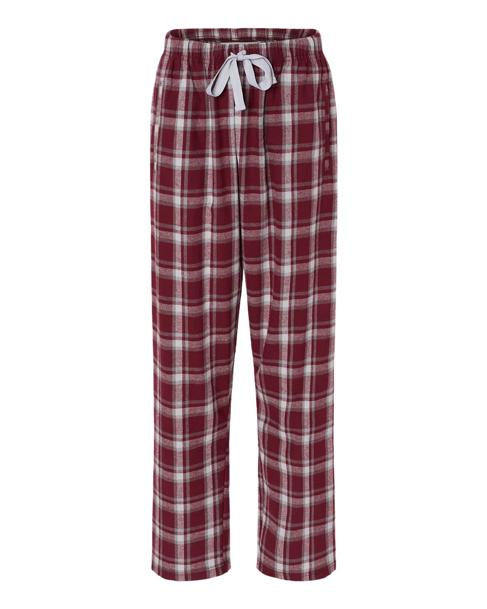 Front View of Heritage Maroon Plaid Women's Haley Flannel Pants - BW6620