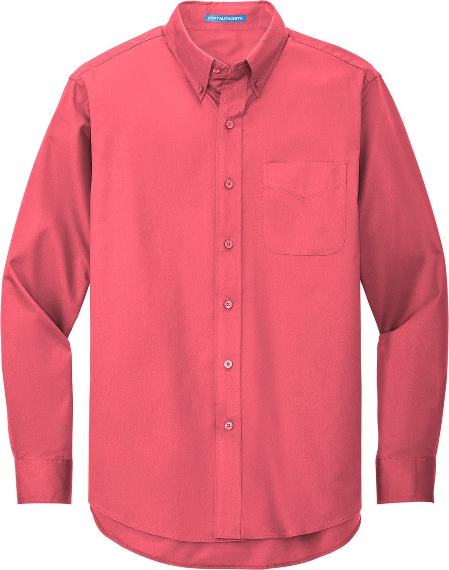 Front View of Hibiscus Port Authority Long Sleeve Easy Care Shirt S608