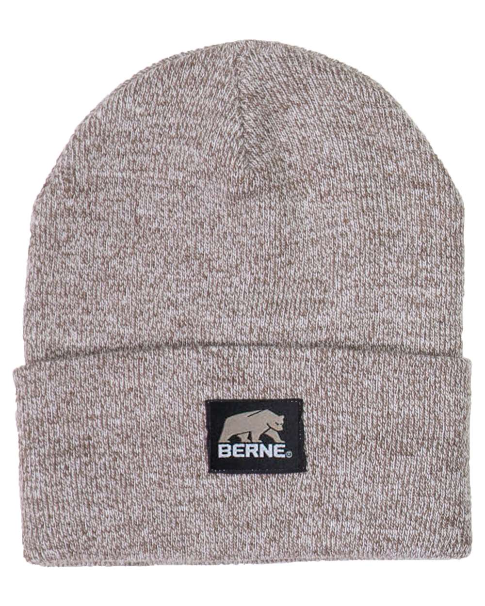 Front View of Hickory Heather Heritage Knit Cuff Beanie - H150