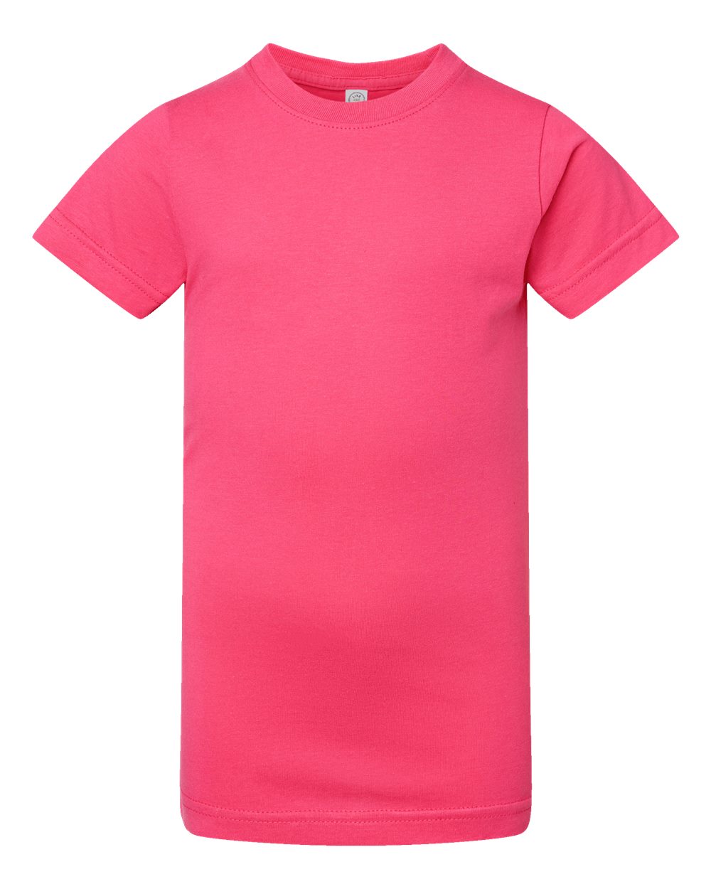 Front View of Hot Pink Girls' Fine Jersey Tee - 2616