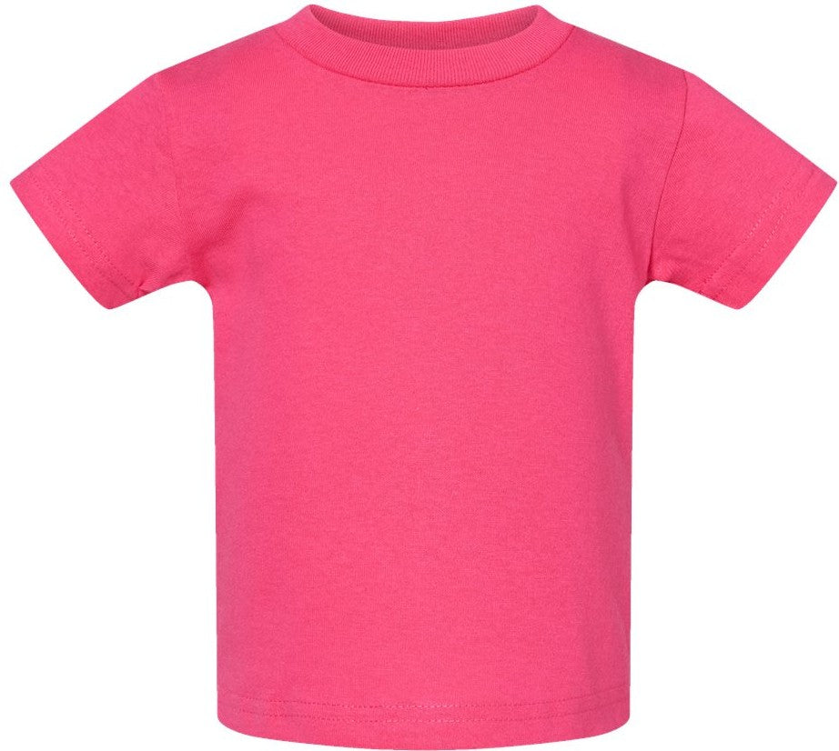 Front View of Hot Pink Infant Cotton Jersey Tee - 3401