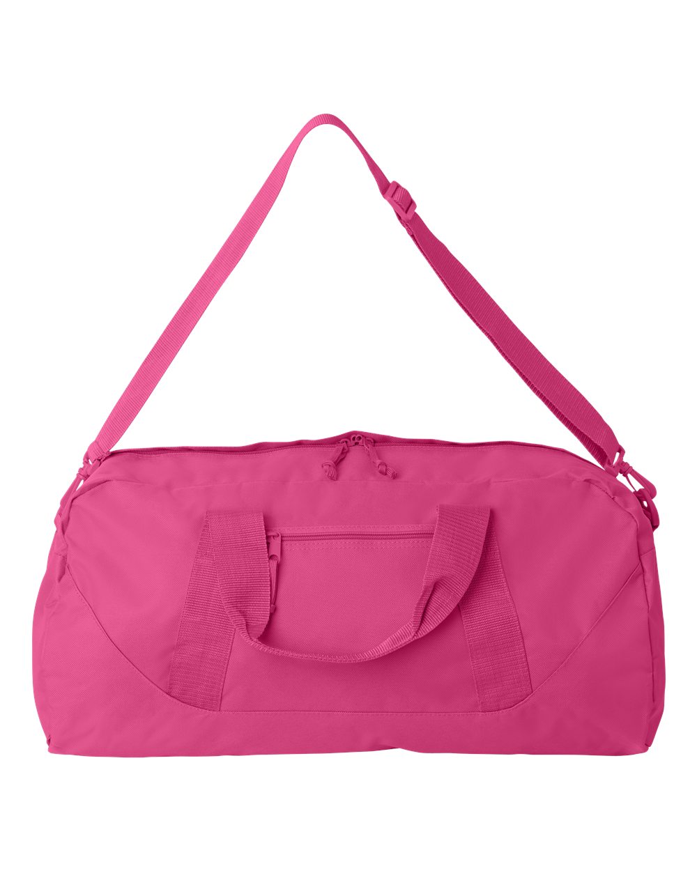 Front View of Hot Pink Recycled 23 1/2" Large Duffel Bag - 8806