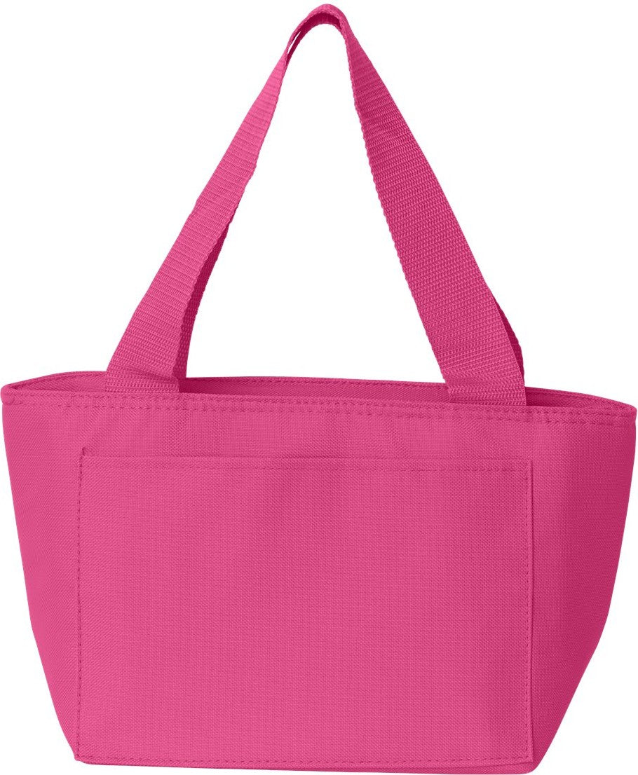 Front View of Hot Pink Recycled Cooler Bag - 8808