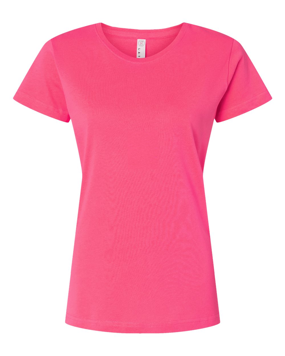 Front View of Hot Pink Women's Fine Jersey Tee - 3516