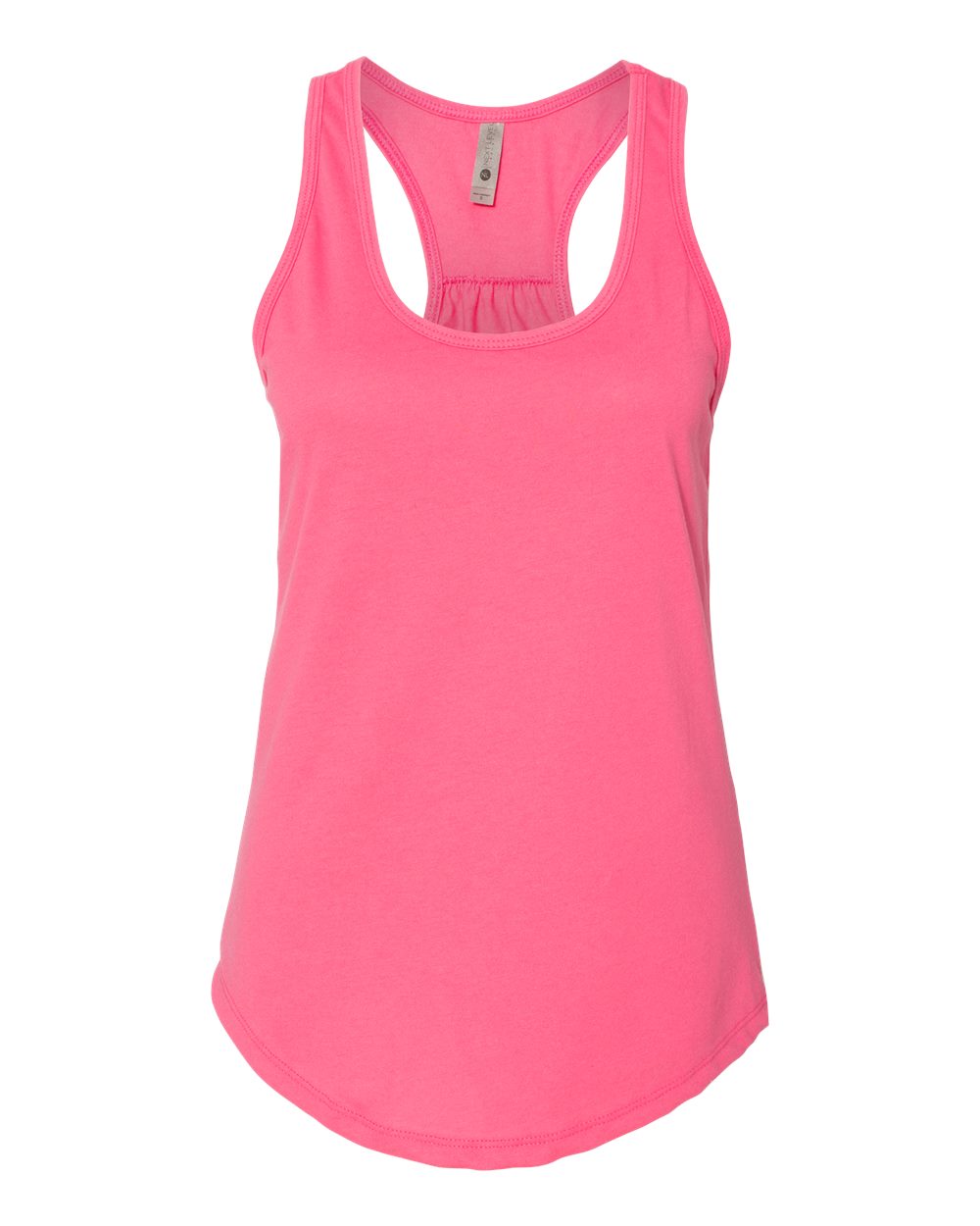 Front View of Hot Pink Women's Gathered Racerback Tank - 6338