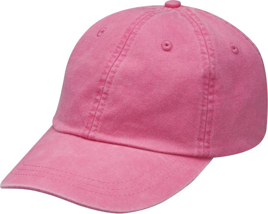 Front View of Hot Pink Youth Pigment-Dyed Cap - KO101