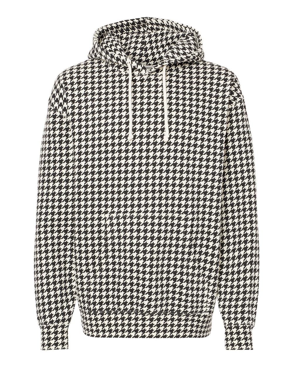 Front View of Houndstooth Heavyweight Hooded Sweatshirt - IND4000