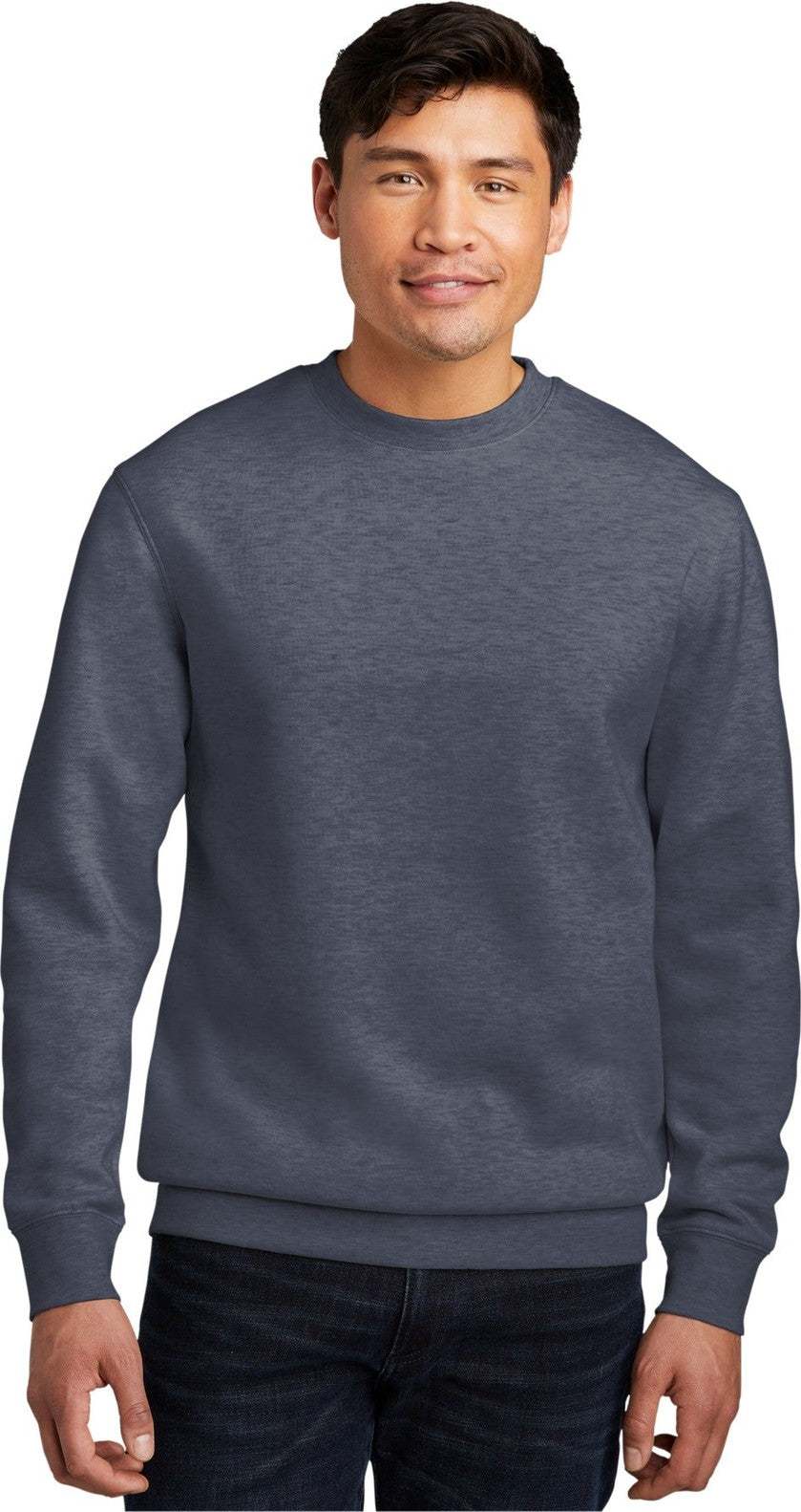 Front View of Ht Navy District V.I.T. Fleece Crew DT6104