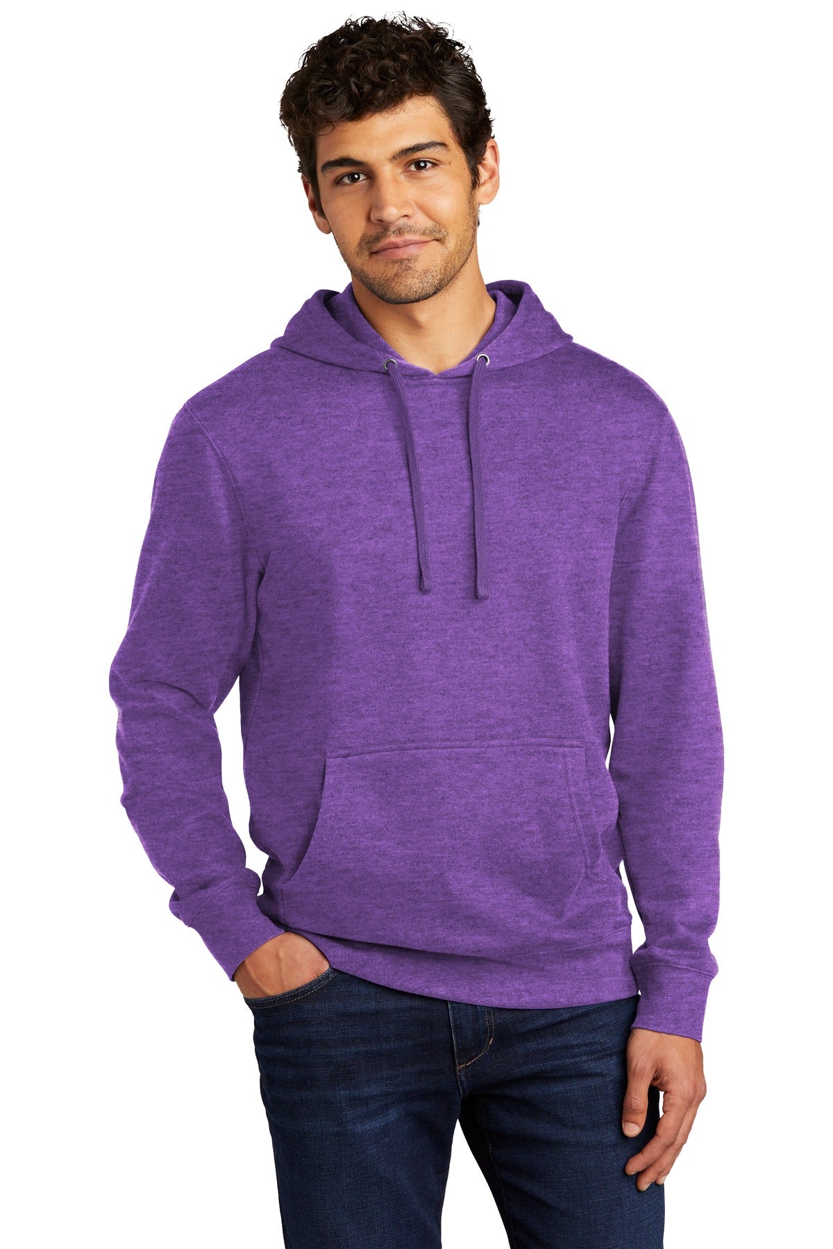 Front View of Ht Purple District V.I.T. Fleece Hoodie DT6100