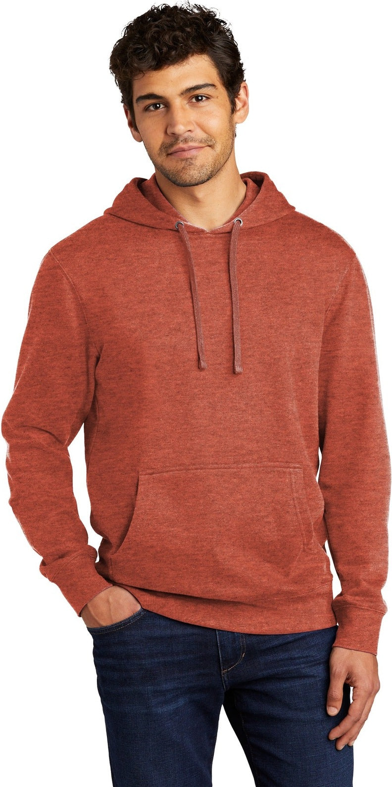 Front View of Ht Russet District V.I.T. Fleece Hoodie DT6100
