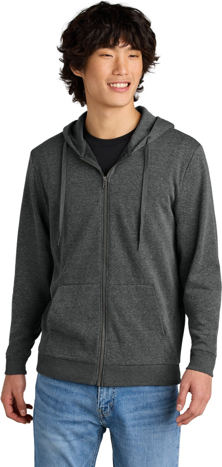 Front View of HtdChar District Perfect Tri Fleece Full-Zip Hoodie DT1302
