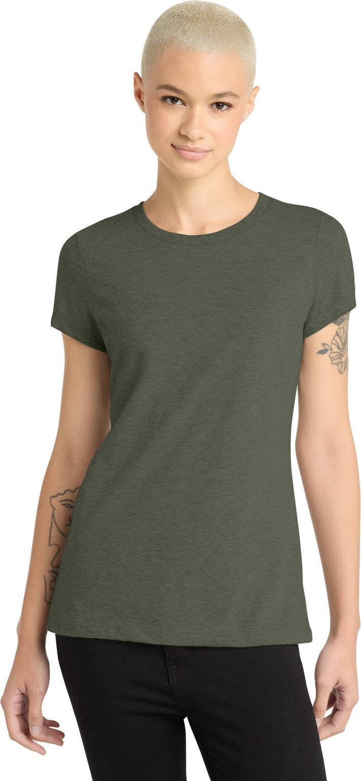 Front View of HtdOlive District Women's Perfect Blend CVC Tee. DM108L