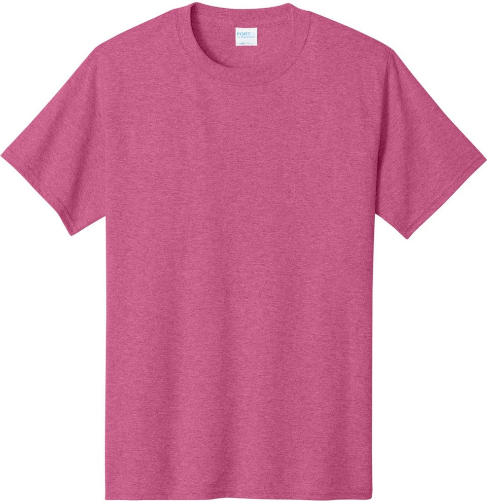 Front View of Hthr Sangria Port & Co Core Cotton Tee. PC54