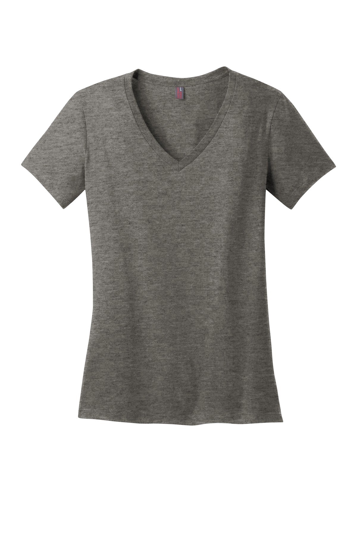 Front View of Hthrd Charcoal District - Women's Perfect Weight V-Neck Tee. DM1170L