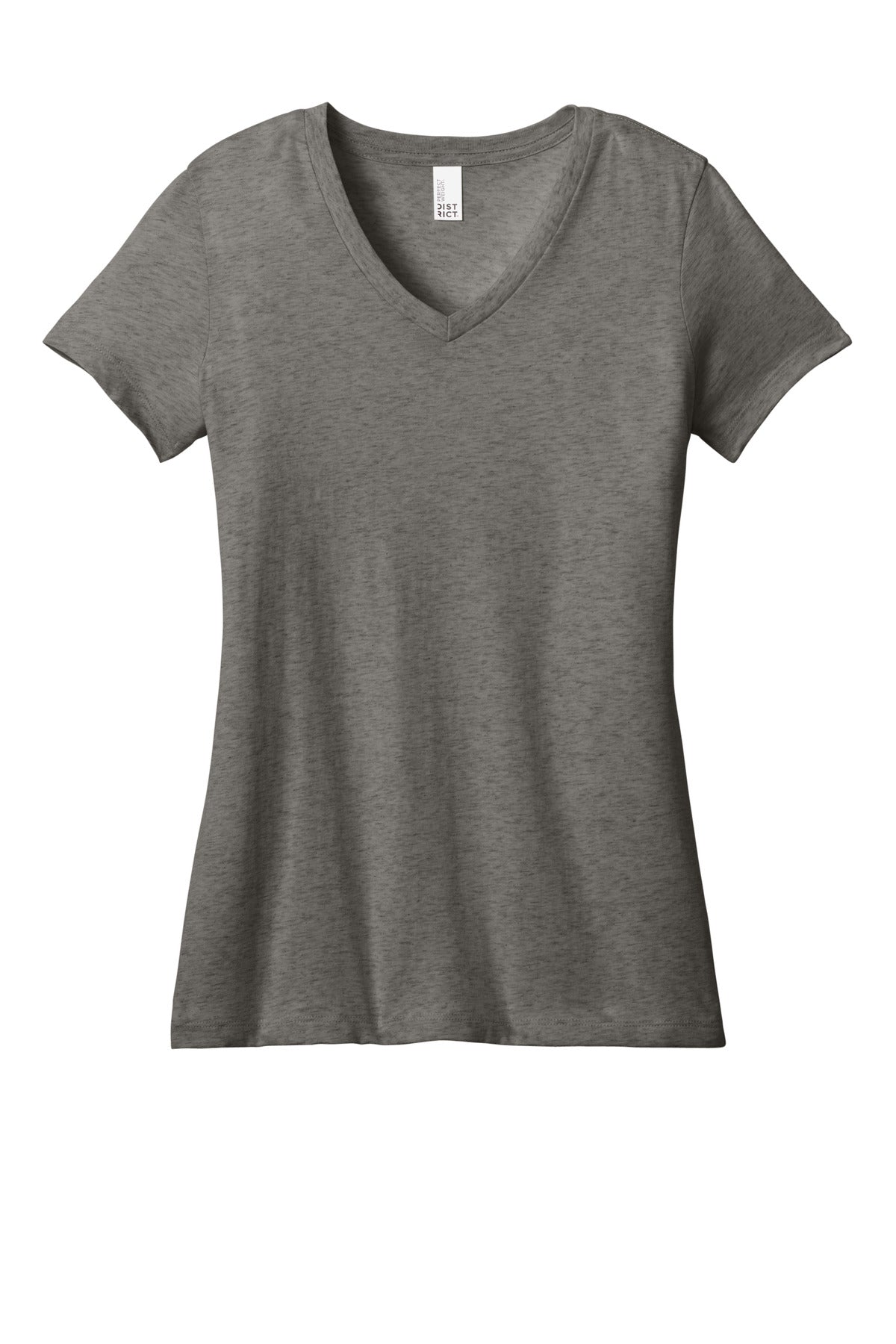 Front View of Hthrd Charcoal District - Women's Perfect Weight V-Neck Tee. DM1170L