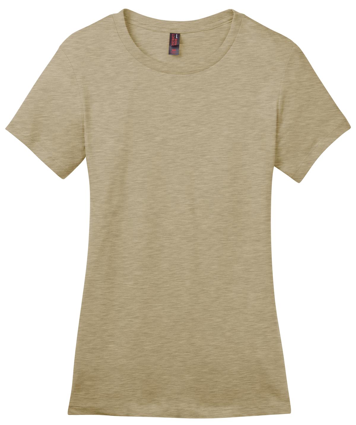 Front View of Hthrd Latte District Women's Perfect Weight Tee. DM104L