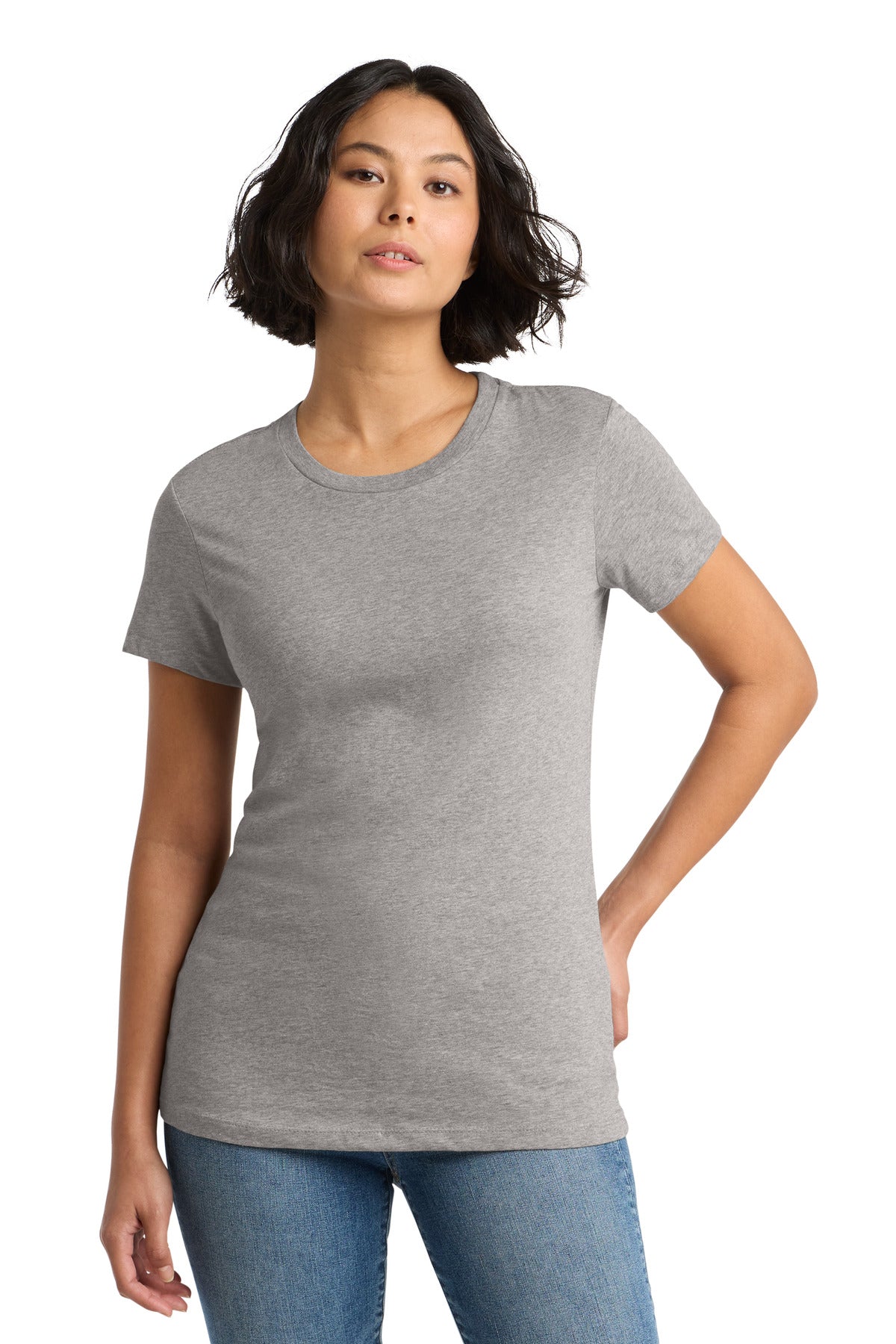Front View of Hthrd Steel District Women's Perfect Weight Tee. DM104L