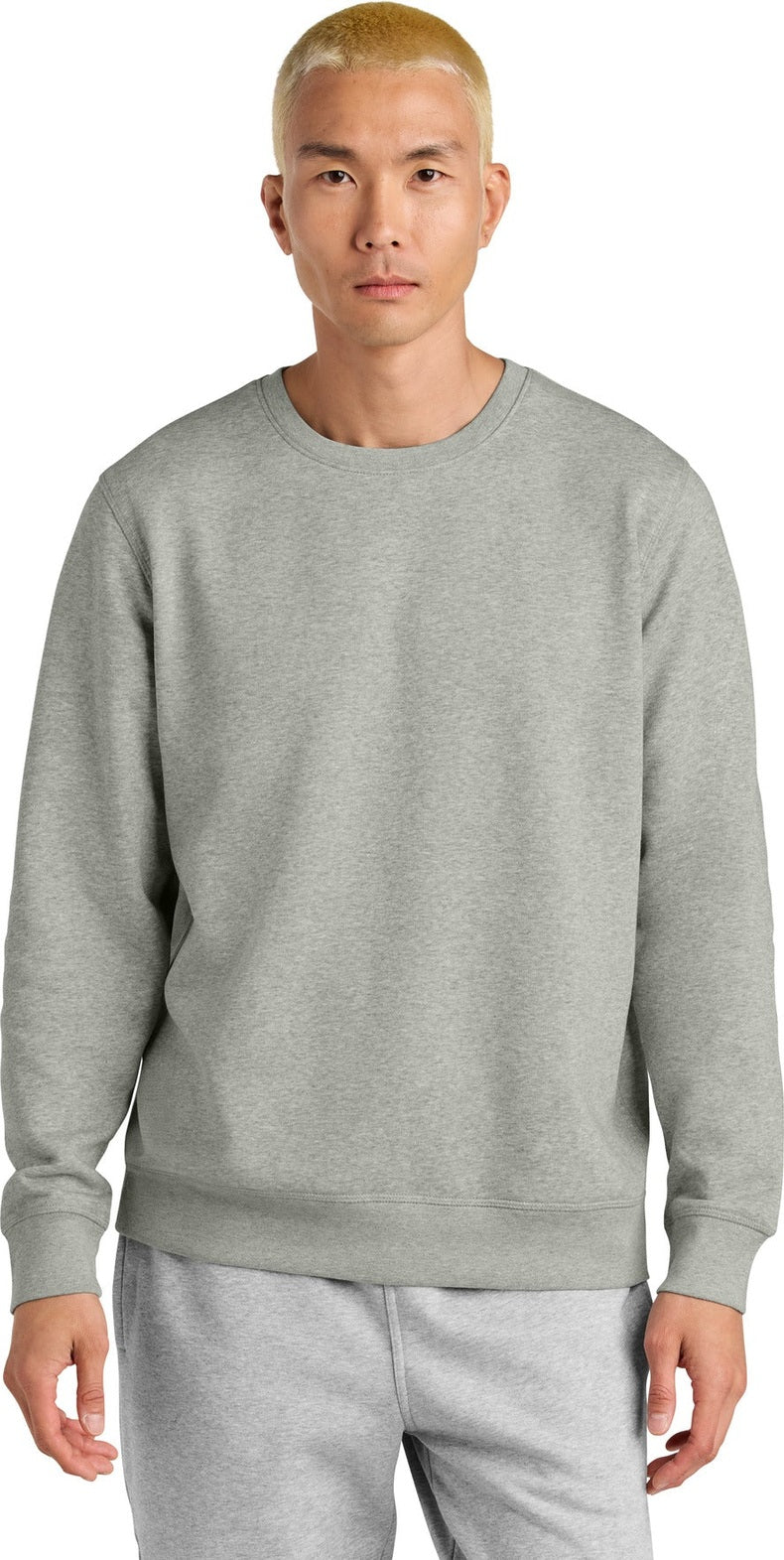 Front View of HthrGrey Stanley/Stella Unisex Roller Crewneck Sweatshirt SXU010