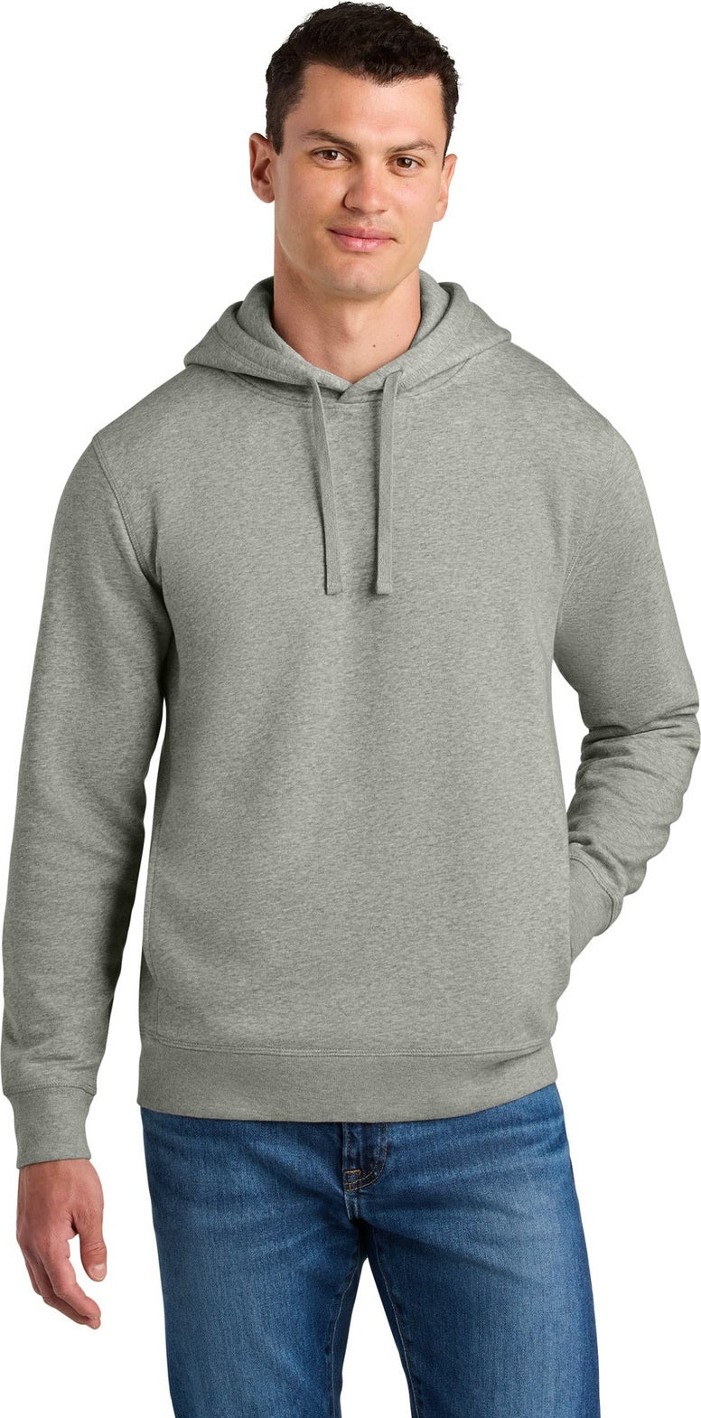 Front View of HthrGrey Stanley/Stella Unisex Sounder Hooded Sweatshirt SXU012