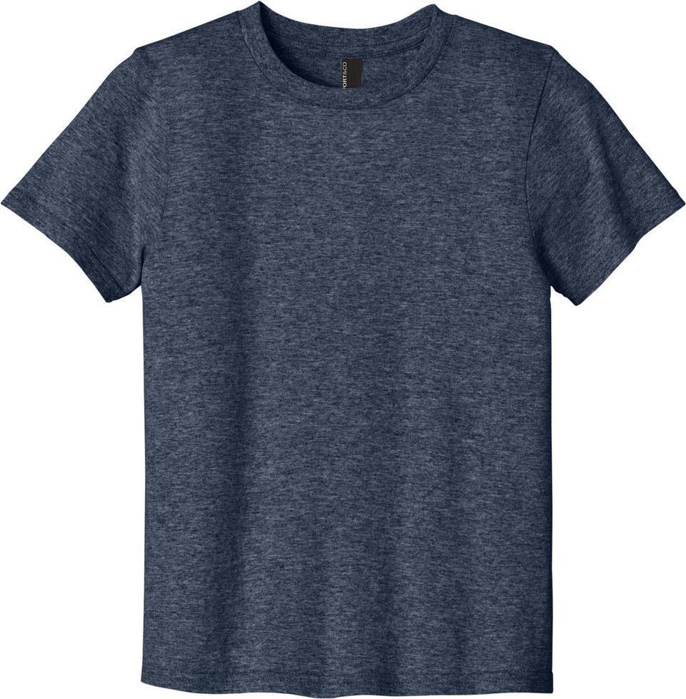 Front View of HthrNavy Port & Co Youth Easy Cotton Tee PC43Y