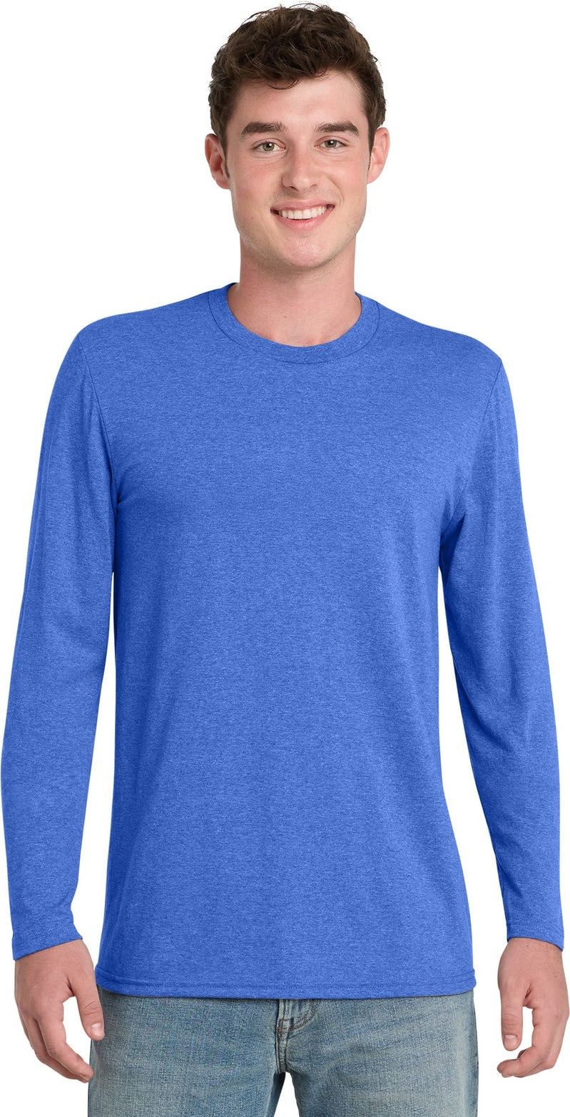 Front View of HthrRoyal Port & Co Tri-Blend Long Sleeve Tee. PC330LS