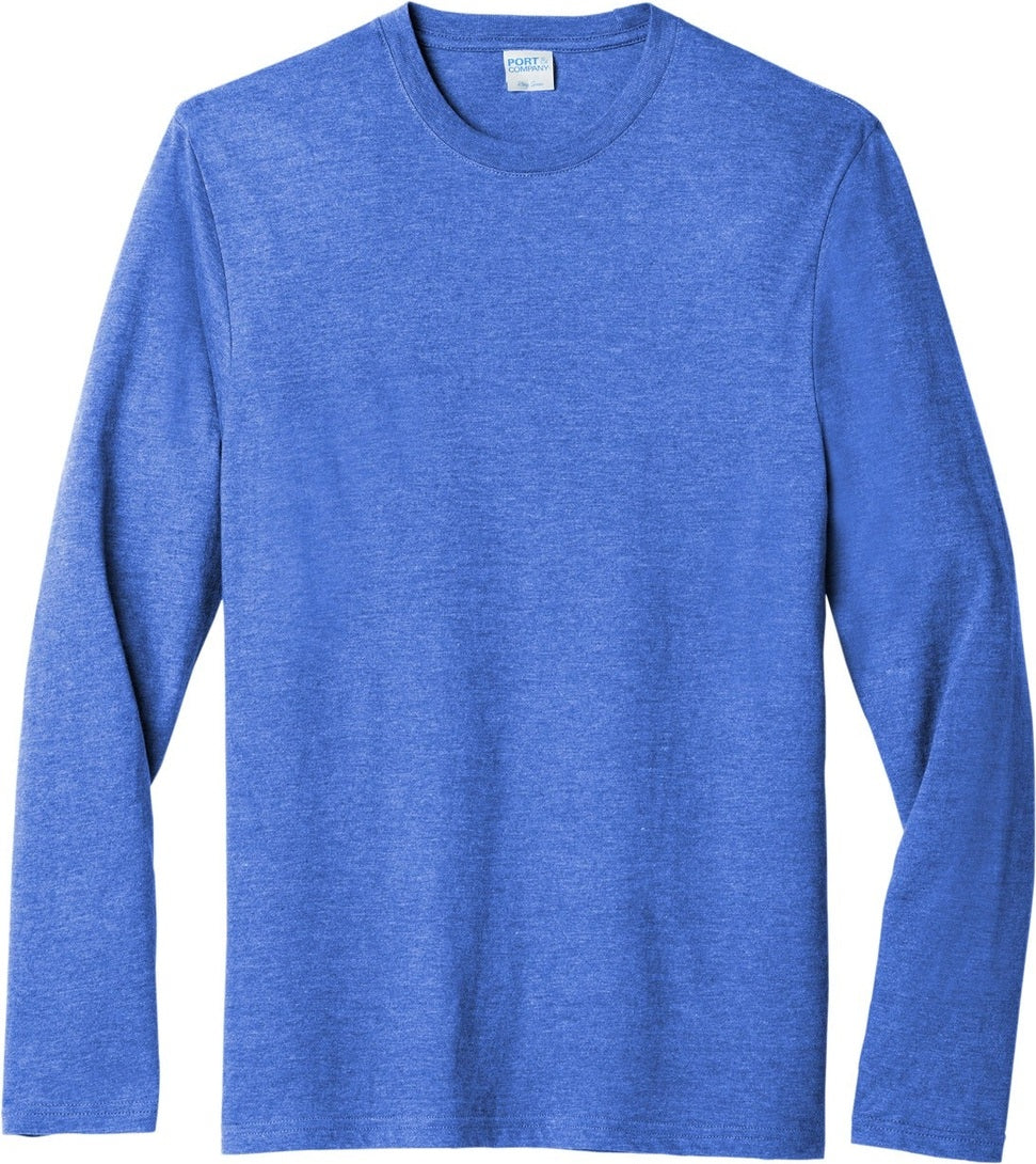 Front View of HthrRoyal Port & Co Tri-Blend Long Sleeve Tee. PC330LS