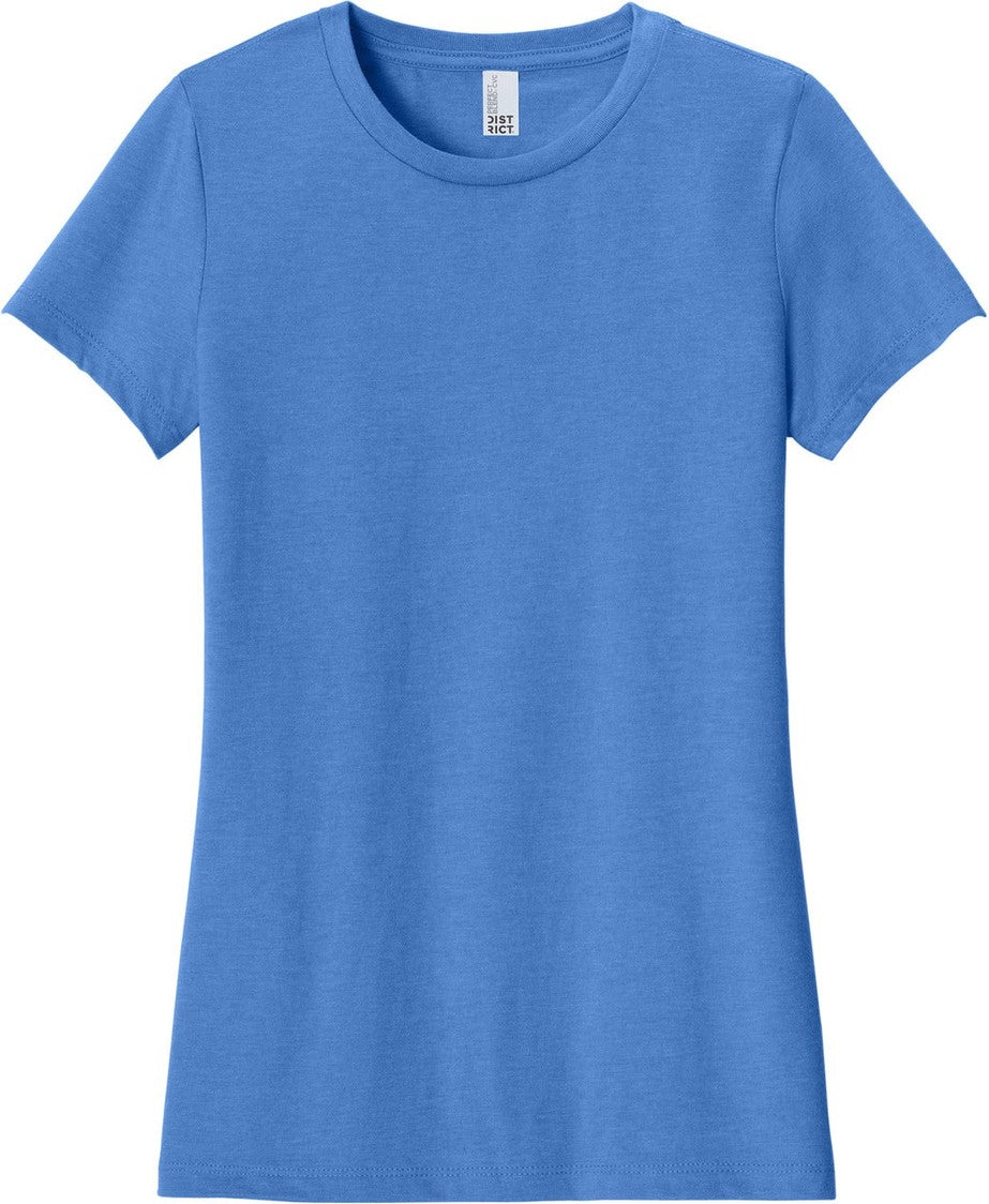 Front View of HtrdRoyal District Women's Perfect Blend CVC Tee. DM108L