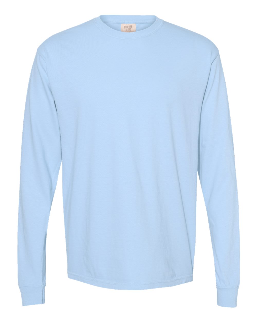 Front View of Hydrangea Garment-Dyed Heavyweight Long Sleeve T-Shirt - 6014