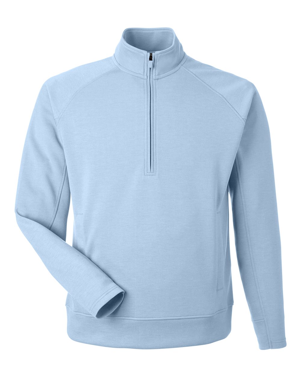Front View of Ice Blue Apex Fleece Quarter-Zip Sweatshirt - 8751