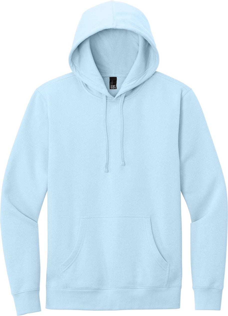 Front View of Ice Blue District V.I.T. Fleece Hoodie DT6100