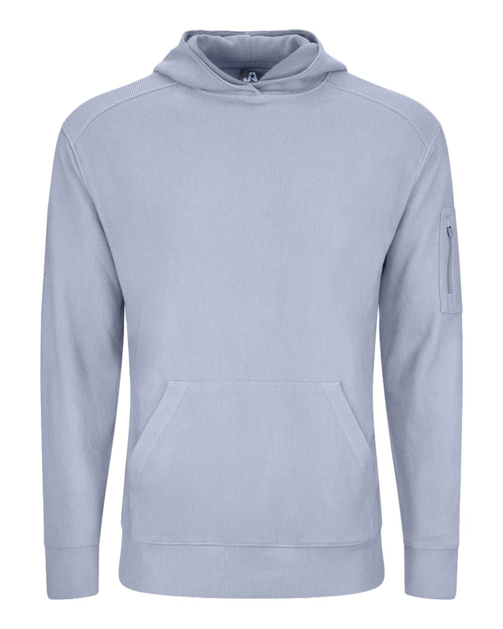 Front View of Ice Grey Unisex Maverick Hooded Pullover - 8770 plain