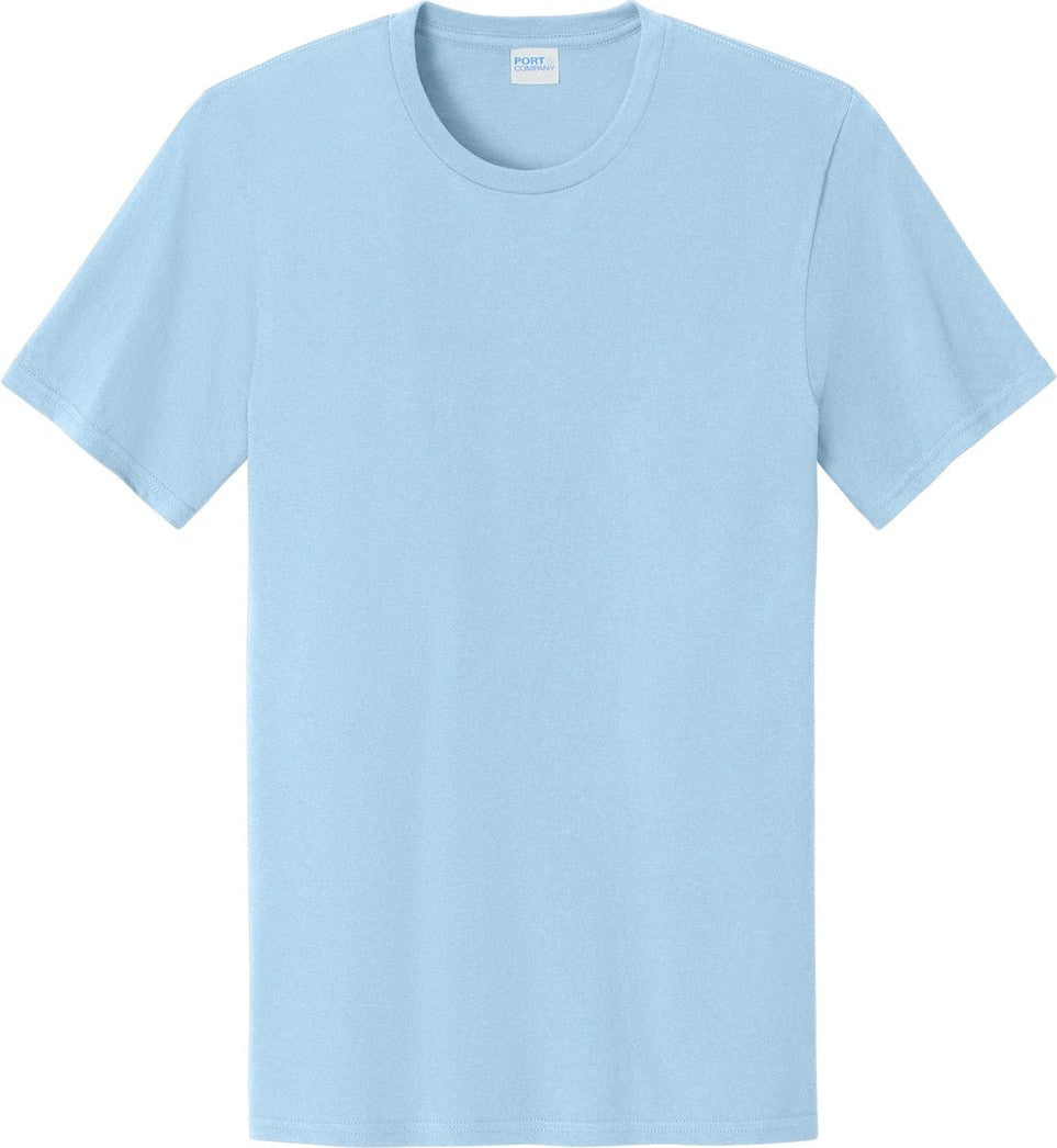 Front View of IceBlue Port & Co Easy Cotton Tee PC43