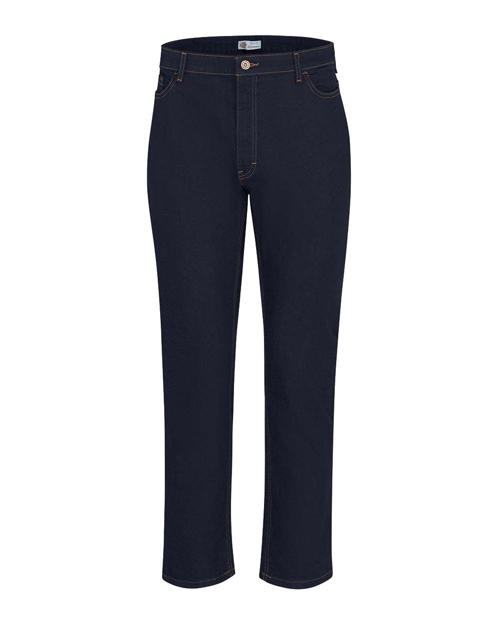 Front View of Indigo Blue Women's Industrial 31" Inseam 5-Pocket Flex Jeans - FW20
