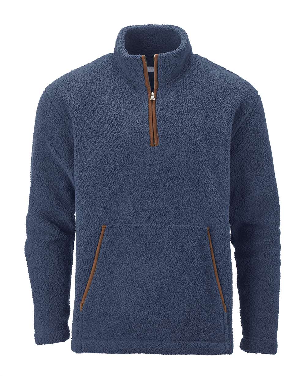 Front View of Indigo Everest Quarter-Zip Fleece Pullover - BM8510