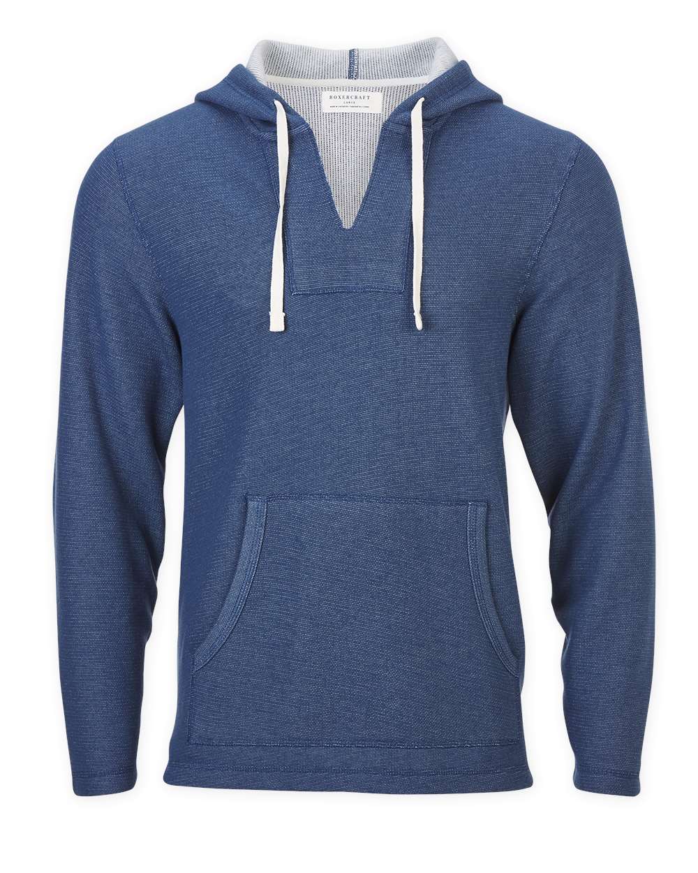 Front View of Indigo Heather Baja Pullover - BM5301