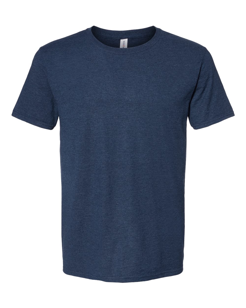 Front View of Indigo Heather Premium Blend Ring-Spun T-Shirt - 560MR