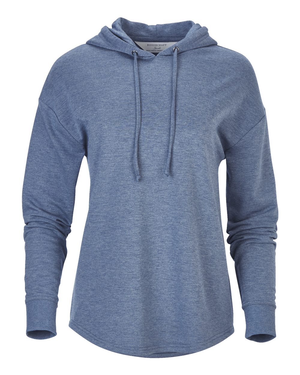 Front View of Indigo Heather Women's Dream Fleece Hooded Pullover - BW5301