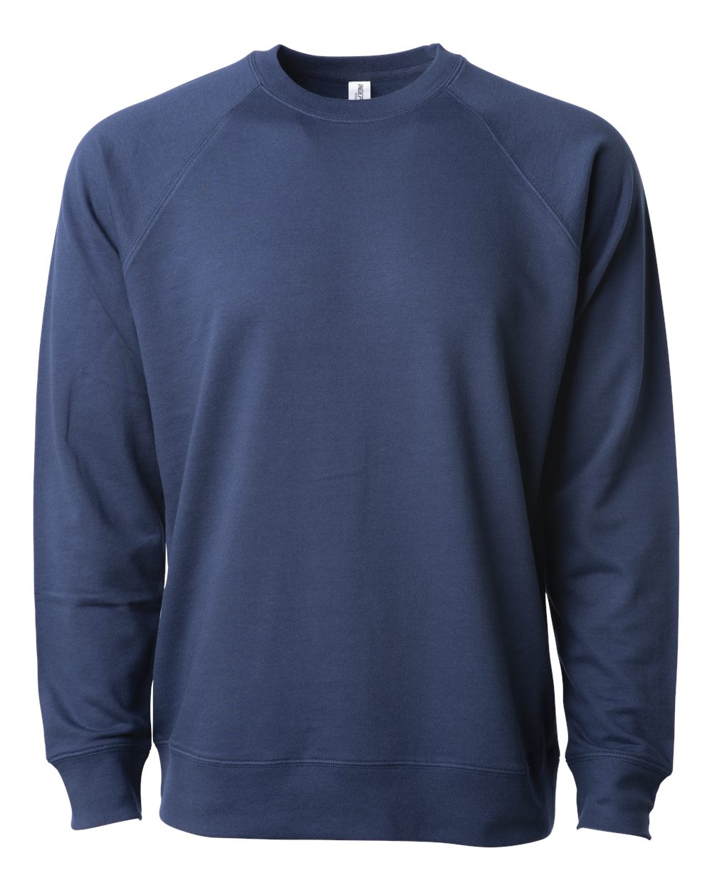 Front View of Indigo Icon Lightweight Loopback Terry Crewneck Sweatshirt - SS1000C