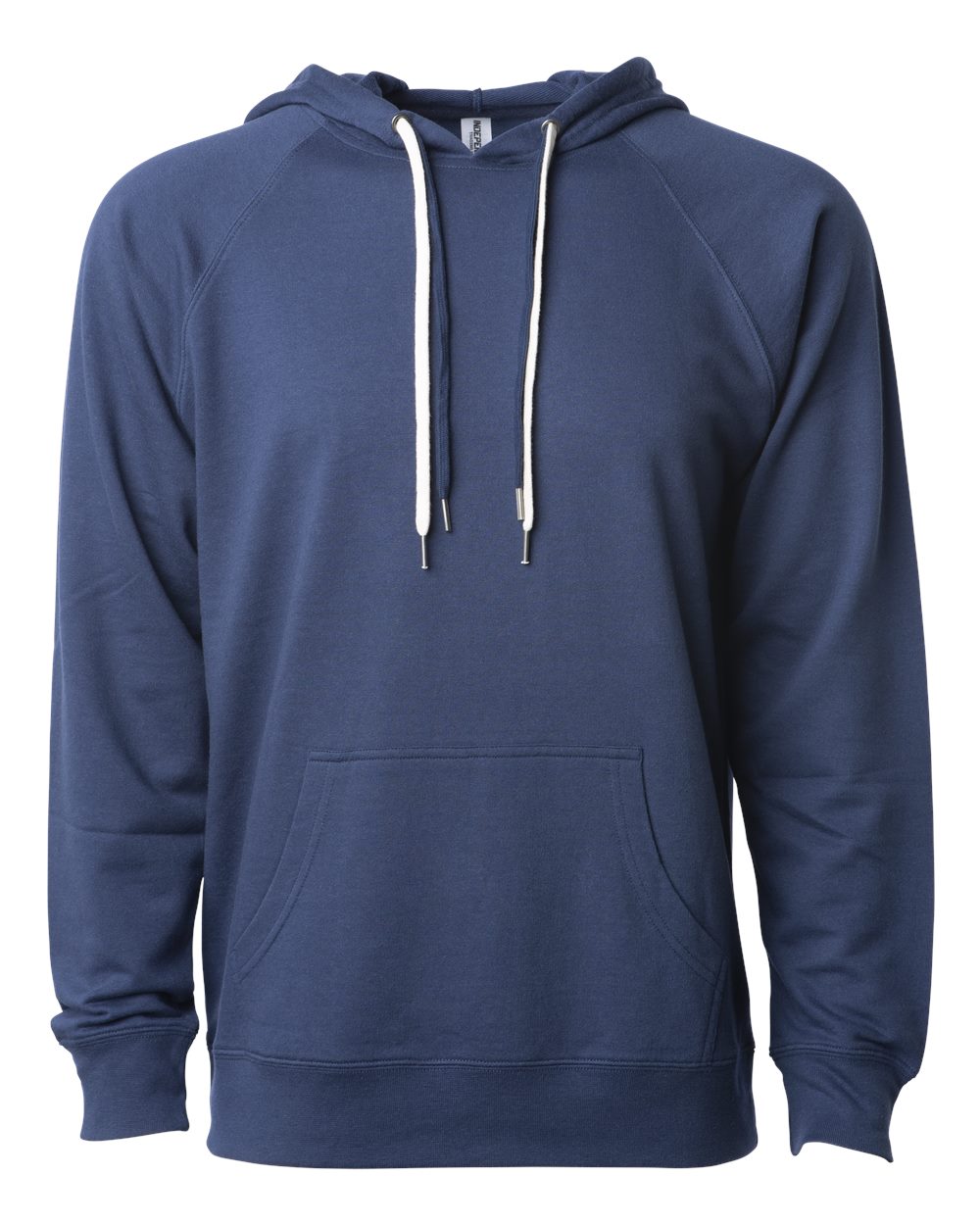 Front View of Indigo Icon Lightweight Loopback Terry Hooded Sweatshirt - SS1000