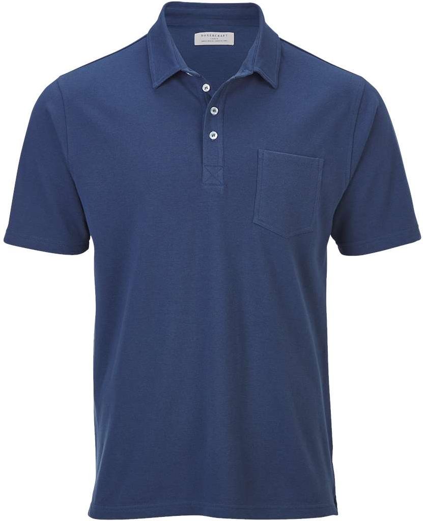 Front View of Indigo Pique Polo - BM2301