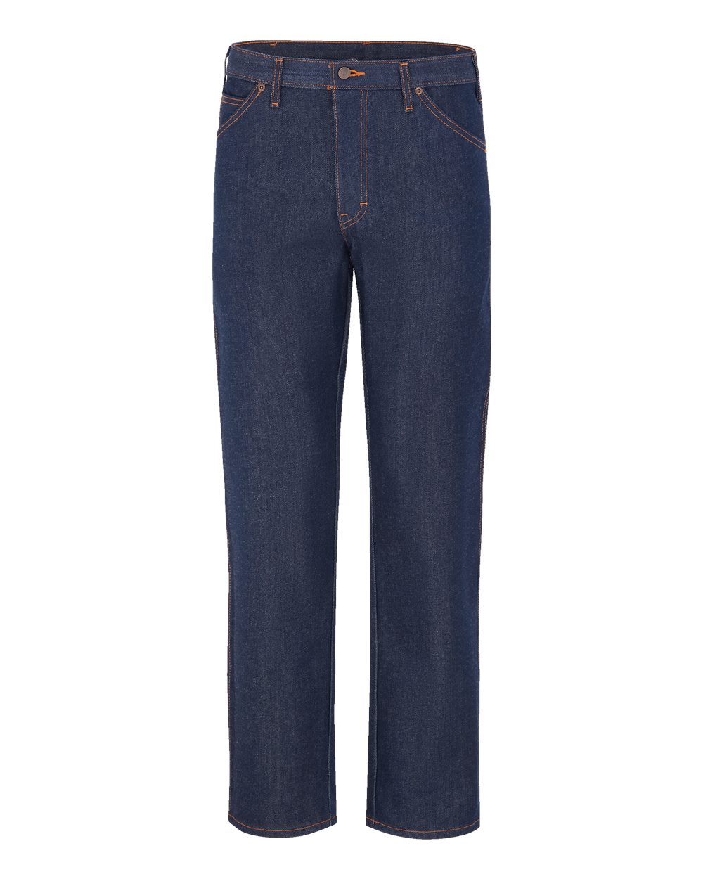 Front View of Indigo Rigid - 32I Straight 5-Pocket Jeans - 9333