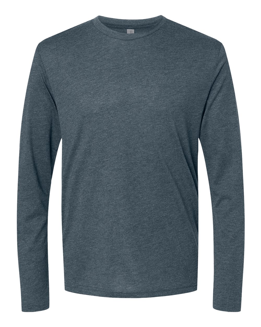 Front View of Indigo Triblend Long Sleeve T-Shirt - 6071