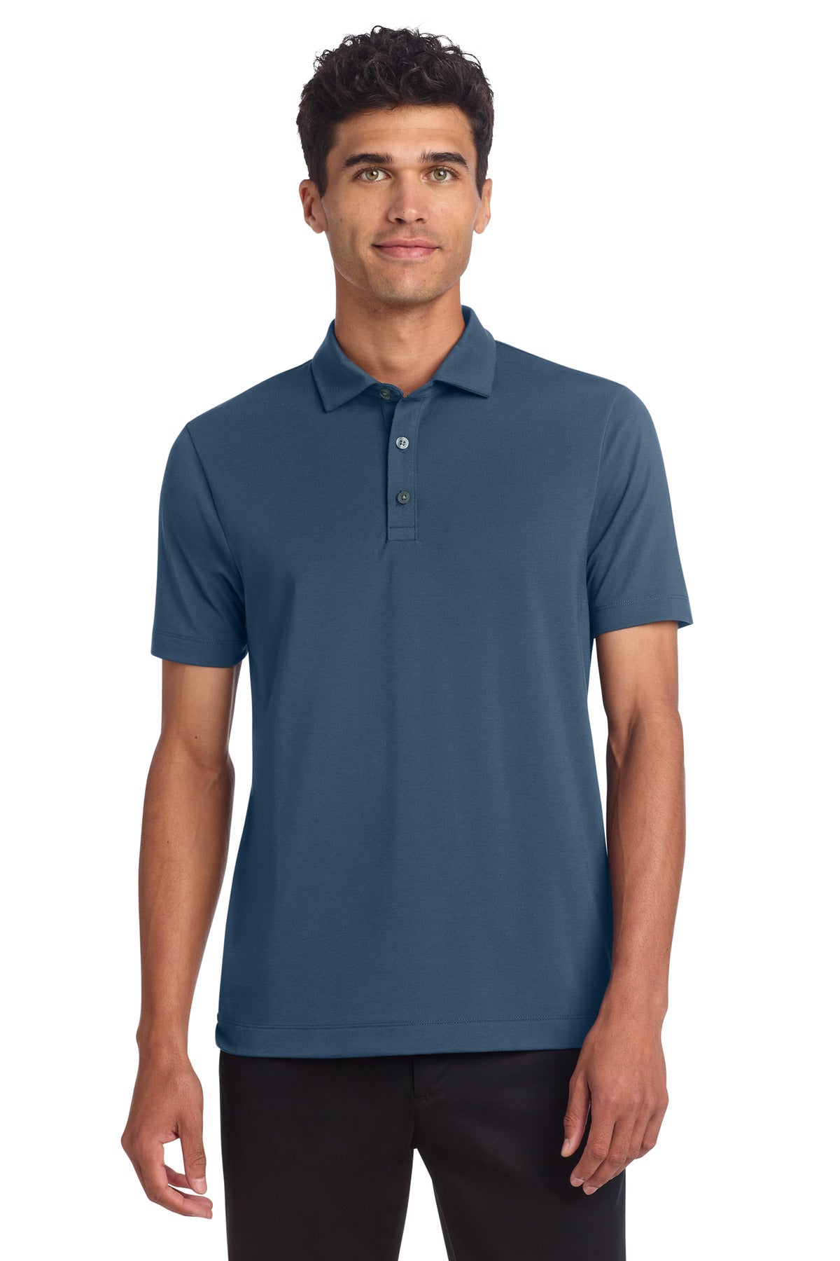Front View of InsBlue Mercer+Mettle Stretch Jersey Polo MM1014
