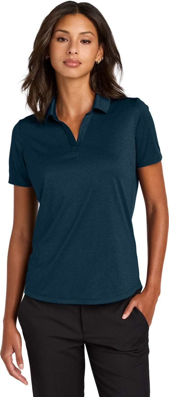 Front View of InsigBlHtr Mercer+Mettle Women's Recharge Jersey Polo MM1021
