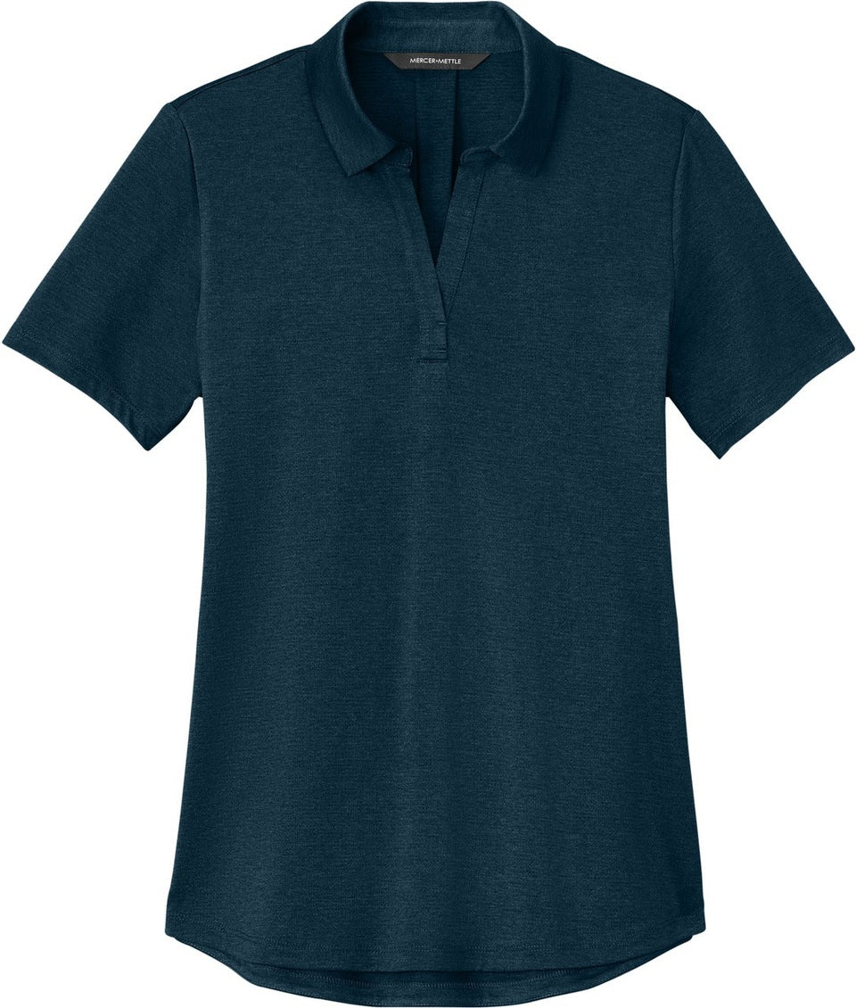 Front View of InsigBlHtr Mercer+Mettle Women's Recharge Jersey Polo MM1021