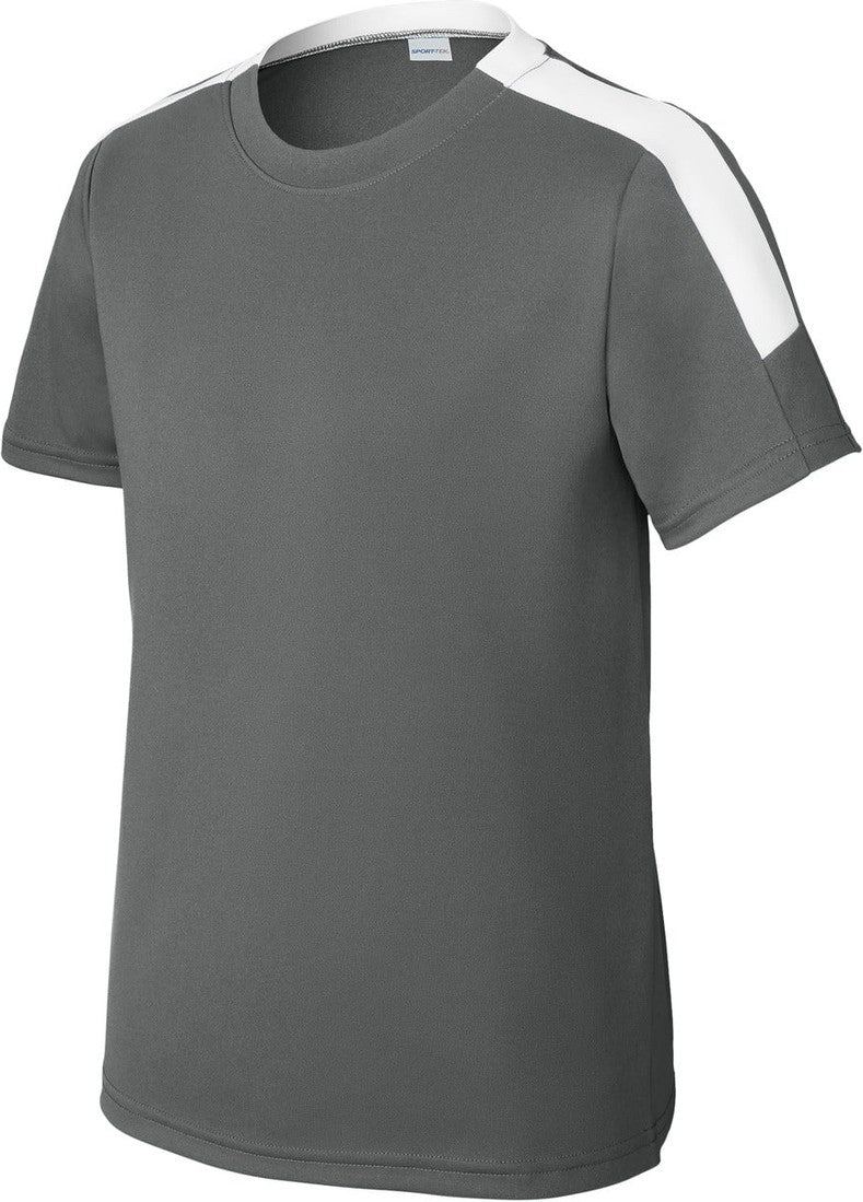 Front View of IrGy/White Sport-Tek Youth Competitor United Crew YST100