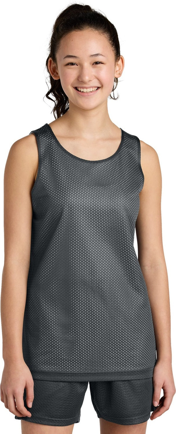 Front View of IrGy/White Sport-Tek Youth PosiCharge Reversible Mesh Tank YST5000